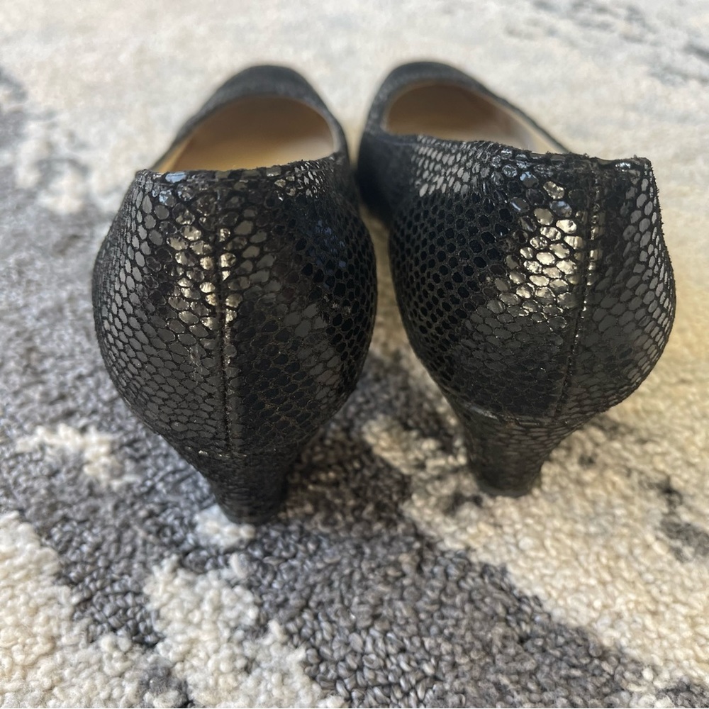 Village Bootery Black Printed Leather Pump View 5
